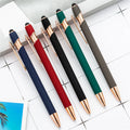 Promotional High Quality Click for Banner Pen Half Metal Ball Point Pen Soft Touch Aluminum 1.0mm Tip Gift