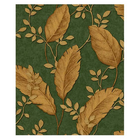 High Quality Hotel PVC Bedroom Wallpaper Green Leaves Designs Modern Wallpaper Home Decoration Vinyl Wallcoverning