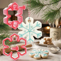 Christmas Snowflake Fondant Biscuit Dough Cutter Mold Tool Xmas Cookie Cutter with Hanging Hole for Royal Icing
