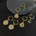 Good Quality 18K Gold Plated Crystal in Middle Stainless Steel Not Fade Waterproof Traveling Beach Women Earrings
