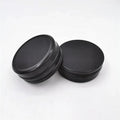 Wholesale 2oz 60ml Black Straight Edge Thread Aluminum Tin Box with Lid Dia 68*H25 for Cosmetic Balm Cream and Lipstick