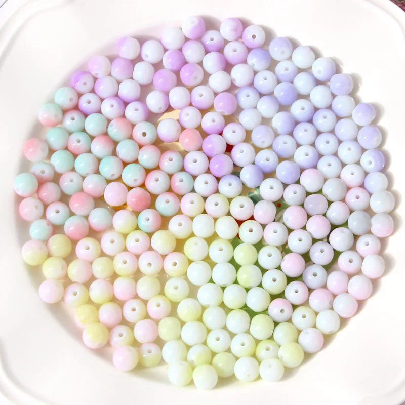 2025 Crystal Wholesale 8mm 8mm Solid Color Two Color Glass Beads  DIY Handmade Jewelry Necklace Bracelet Loose Beads