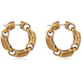 Vintage Brass Plating Antique Copper Color Chain Engraving Logo Do Old Hoop Earrings for Women Jewelry Factory Wholesale