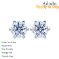 Wholesale 925 Silver Jewelry Classic Six Prong Set Round Cut 0.2ct to 6ct Multi Size VVS GRA Colored Moissanite Stud Earrings