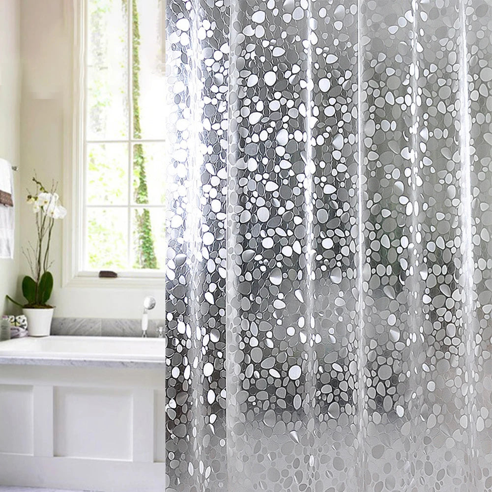Free Shipping 3D Shower Curtain Liner 2.4x1.8m Waterproof Translucent Bathing Sheer Bathroom Curtains for Home Decoration