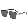 Hot Sale Wholesale Price Classy Metal Gradient Shades Women Custom Logo Big Square Double Bridge Sunglasses Semi-Rim Sunglasses