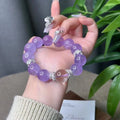 Stylish Natural Lavender Amethyst Bracelet with Polished Crystal Feng Shui Decoration