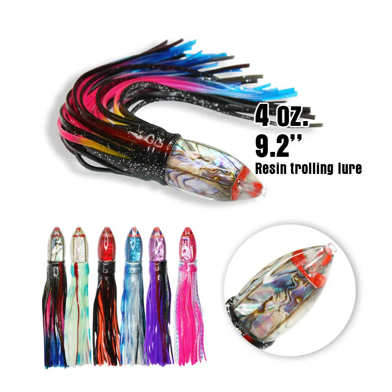 115g 9"big Game Plastic Trolling Marlin Tuna Resin Head Trolling Lures