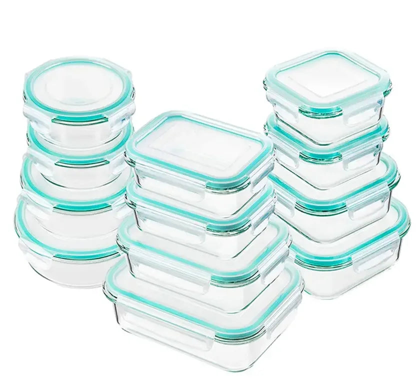 12Piece BPA Free & Leak Proof Glass Food Storage Containers Meal Prep Containers with Lids Airtight  Bento Boxes