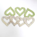 SINRONG Loose Heart-Shape Diamond Glass Rhinestones Bulk Flat Bottomed Thermosetting Self-Adhesive Technology for Shoes Clothing