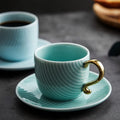 European Blue Porcelain Bone China Coffee Cup English Afternoon Tea Set 150ml Food Grade Eco-Friendly Home Drink Gift