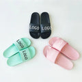 New Designer Black OEM Custom Personalized Logo Slides Fashion Cheap Light Weight Shoes PVC Hard Wearing Slippers for Women Men
