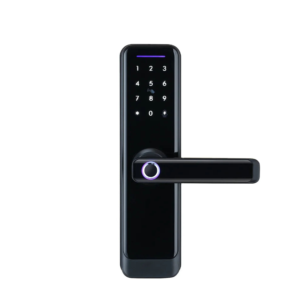 Zemismart Tuya Zigbee Smart Fingerprint IC Card Key Password App Remote Unlock Doorbell Security Mechanical Lock for Home Use
