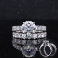 Starsgem Round Cut Moissanite Diamond Solid Womens 14k Engagement Rings for Woman Whit Gold