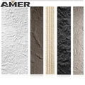 Rongke 1200*600mm Wall Panel 3d Stone Cladding Pvc Pu Exterior Rock Wood Grain