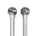 Type D Ball Tungsten Burr Carbide Rotary File Grinding Bits with Single Double Cut Tooth 2.35mm 3mm 6mm Shank Deburring Tools