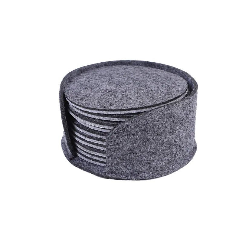 Classic Set of 10 Absorbent Felt Coasters for Drinks