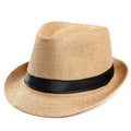 SH-0030 Fedora Trilby Sun Hat for Men Women 1920s Style Straw Hat for Summer Beach Travel Fishing Outdoor Daily Casual