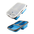Collapsible Foldable Food Container Silicone Rubber Food Storage Collapsible Lunch Box with 3 Compartments