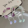 INS Fantasy Popcorn Cracked Crystal Beads Bracelet Butterfly Charm Gradient Color Girl Women Friendship Bracelets Jewelry Gift