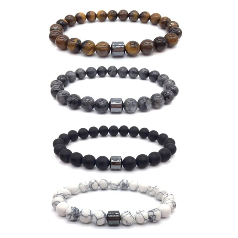 Fashion Natural Gem Tiger Eye Stone Bracelet with Alloy Beads Chakra Crystal Party Gift Company Party Award