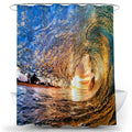 Mediterranean Sea Ocean Beach Scenery Waterproof Polyester Shower Curtains Bathroom Cloth Decoration