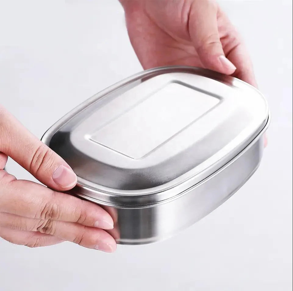 Airtight Metal Stainless Steel Lunch Box Outdoor Activity Portable Food Container with Lid