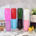 Wholesale 16oz Sublimation Colored Glass Can With Colored Plastic Lids and Plastic Straw for UV DTF Wraps Wholesale Coffee Mugs