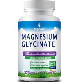 Aeglewell Private Label Magnesium Glycinate Capsules Magnesium Supplement for Muscle Joint Heart Health