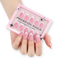 30 Pcs French Minimalist High-end Feel Coated Short Almond Shape Acrylic Press on Nails Customize False Nails GD22 MegaBDM
