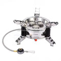 IRONDONKEY Outdoor Three Head Portable Fire Stove RV Camping Travel Windproof Stainless Steel Folding Gas Stove Picnic Stove