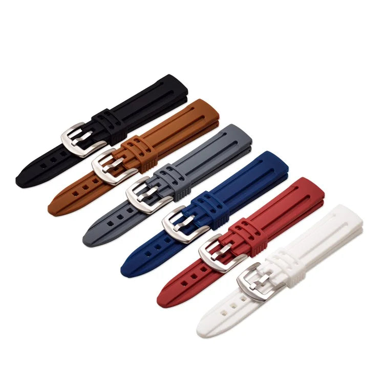 Multi Colors Soft Diving Waterproof Rubber Watchbands 18/20/22/24/mm Classic Silicone Watch Strap Replacement