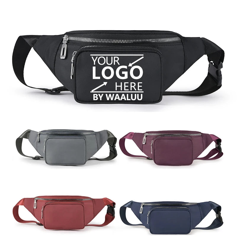 WAALUU Custom Waist Bag Running Bum Waterproof Cycling Women Fanny Pack Pouch Portable Phone Belt Bag
