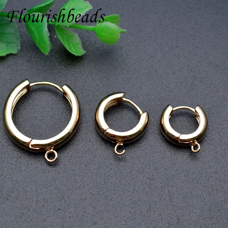 Gold Plated CZ Pave Hoop Accessories Hook Earrings for Diy Earring Making Supplies