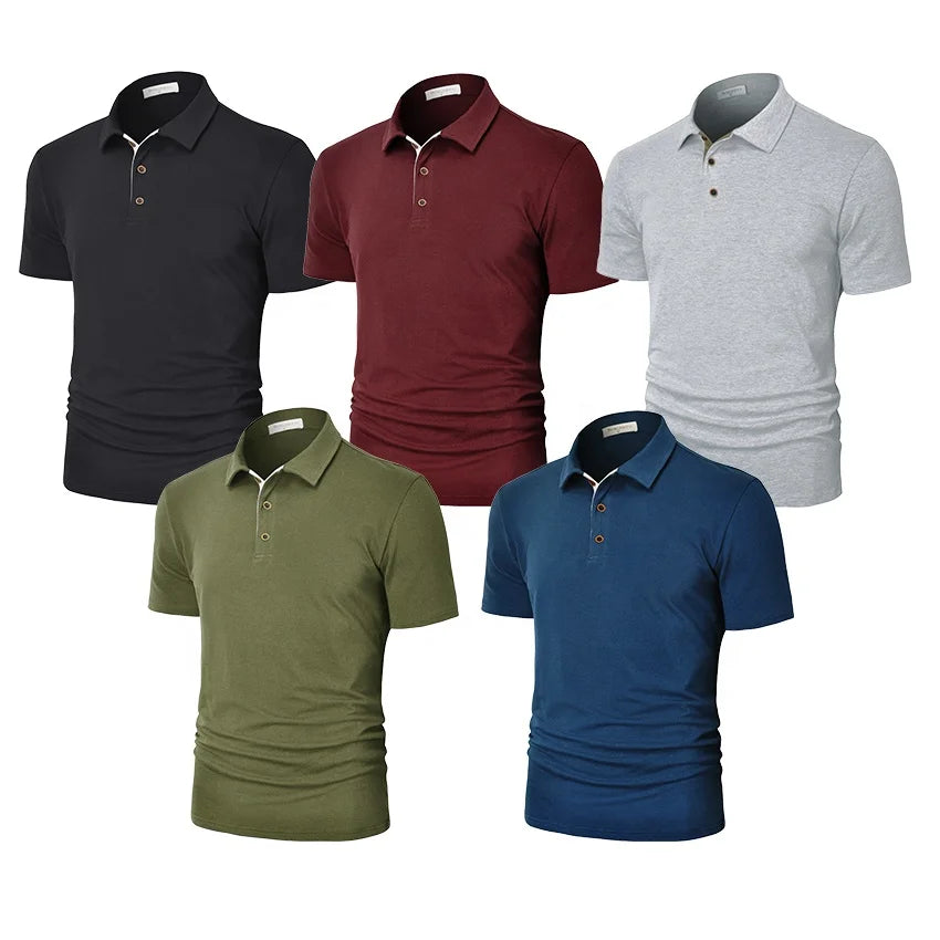 Men Polo Shirts Cotton Fabric With Short Sleeve Golf t Shirts Custom ODM OEM Breathable Summer for Boys Mens T Shirt Ready Stock