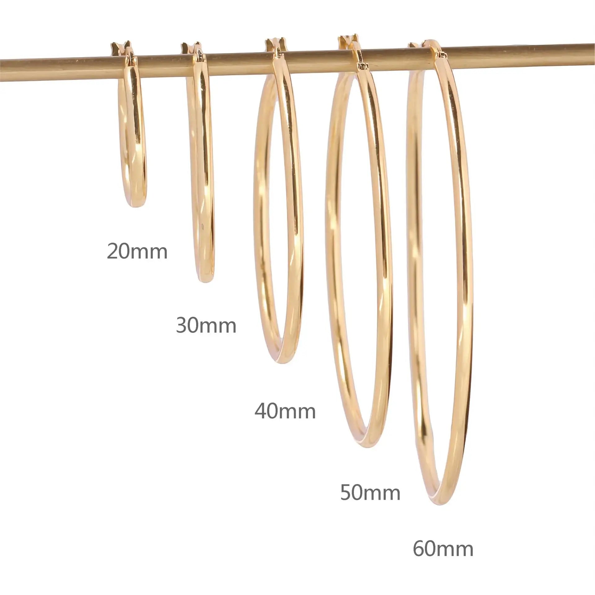 Fine Jewelry Sterling Silver INS Hot Selling 2 mm Hollow Tube Closed End Big Hoop Earrings 2022