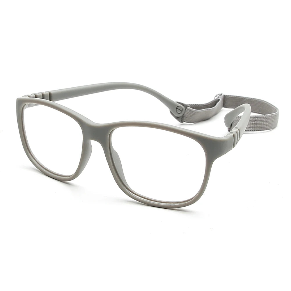High End Children Eye Glasses Flexible Comfortable Colourful  Glasses Frame  with Strap for Kids Rubber Eyewear Optical Frame