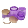 Empty 100 120 150 200 250g Plastic Cream Jar Purple Face Eye Cream Pots Body Scrub Container PET Plastic Jar with Gold Lids