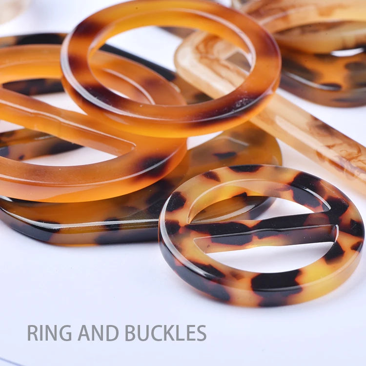 Bosylon Factory Tortoise Shell Plastic O Ring 20-40mm Nickel-Free for Bikini Tops and Swimsuits Great Buckles Alternative