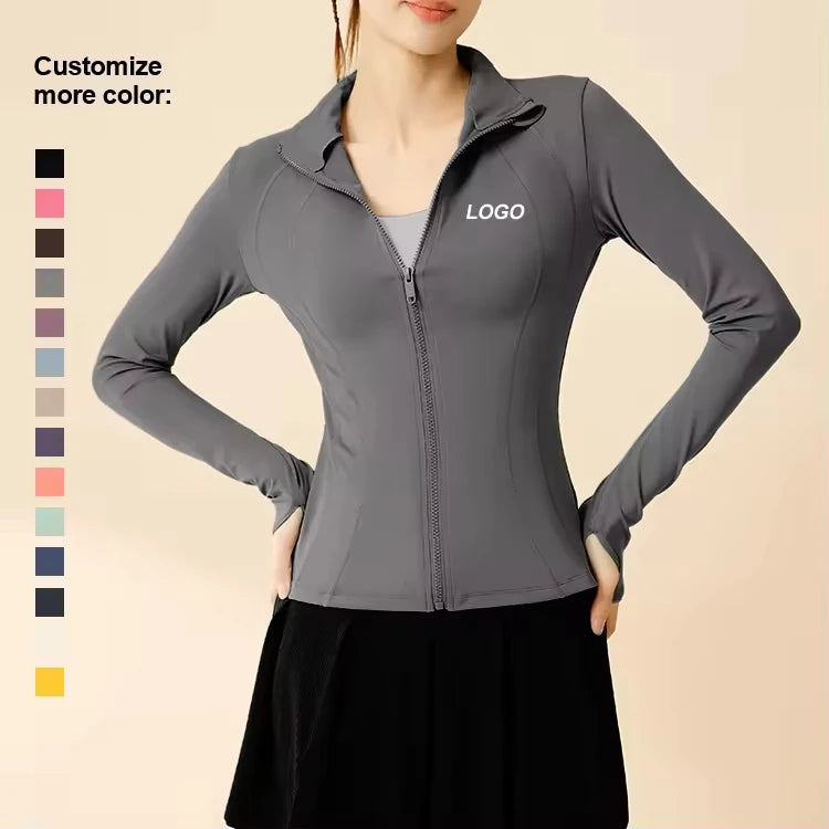 New Factory Sale Slim Women's Long Sleeve Zipper Sports Jacket Plus Size Equestrian Riding Baselayers Lightweight Breathable
