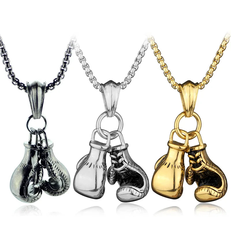 Personality Man Fitness Accessories Necklace Sports Boxing Glove Pendant Necklace