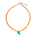 Kingman Turquoise Spiny Oyster Necklace 925 Sterling Silver Minimalist Southwestern Gemstone Necklace