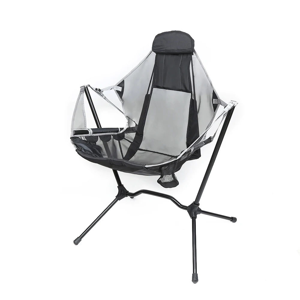 Temphiking Adult Outdoor 900D Oxford Cloth Foldable Portable Rocking Moon Rocking Chair for Camping & Park Use