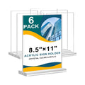 8.5 X 11 Acrylic Sign Holder Double Sided T Shape Flyer Picture Frame Holder Clear Display Table Stand for Home Office