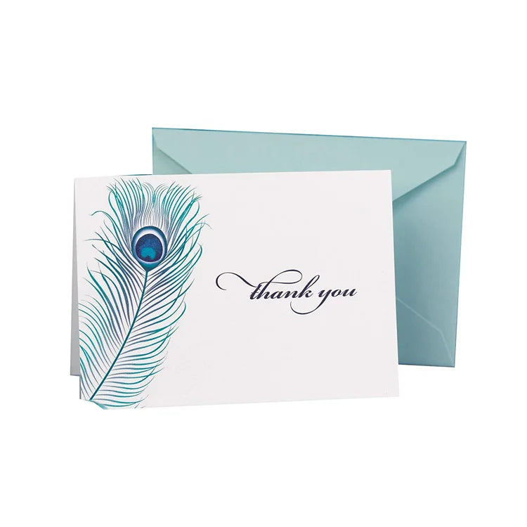 Customized Printing with Licking Glue Envelope pink Gold Stamping Foil Thank You Card