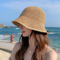 Hot Selling Sun Straw Hat Breathable Fisherman Hat Summer Straw Beach Protection Hats for Women
