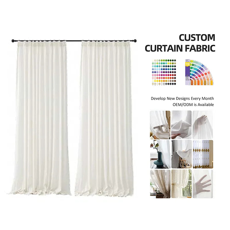 2024 China Factory Supply Stripe Style Sheer Window Curtain Fabric