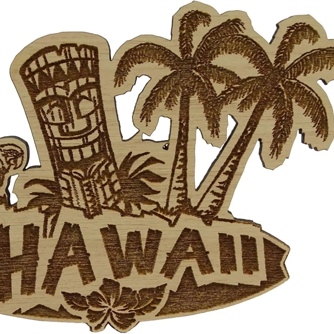 Tailai Hawaii Wood Engraved Fridge Magnet Souvenir Gift Fridge Magnet Carved Wood Kitchen Decor for Fridge