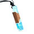 Wholesale Custom Vintage Fashionable Wooden Gift Wood Resin Pendant Necklace Woven Rope Chain Men Woman Epoxy Jewelry