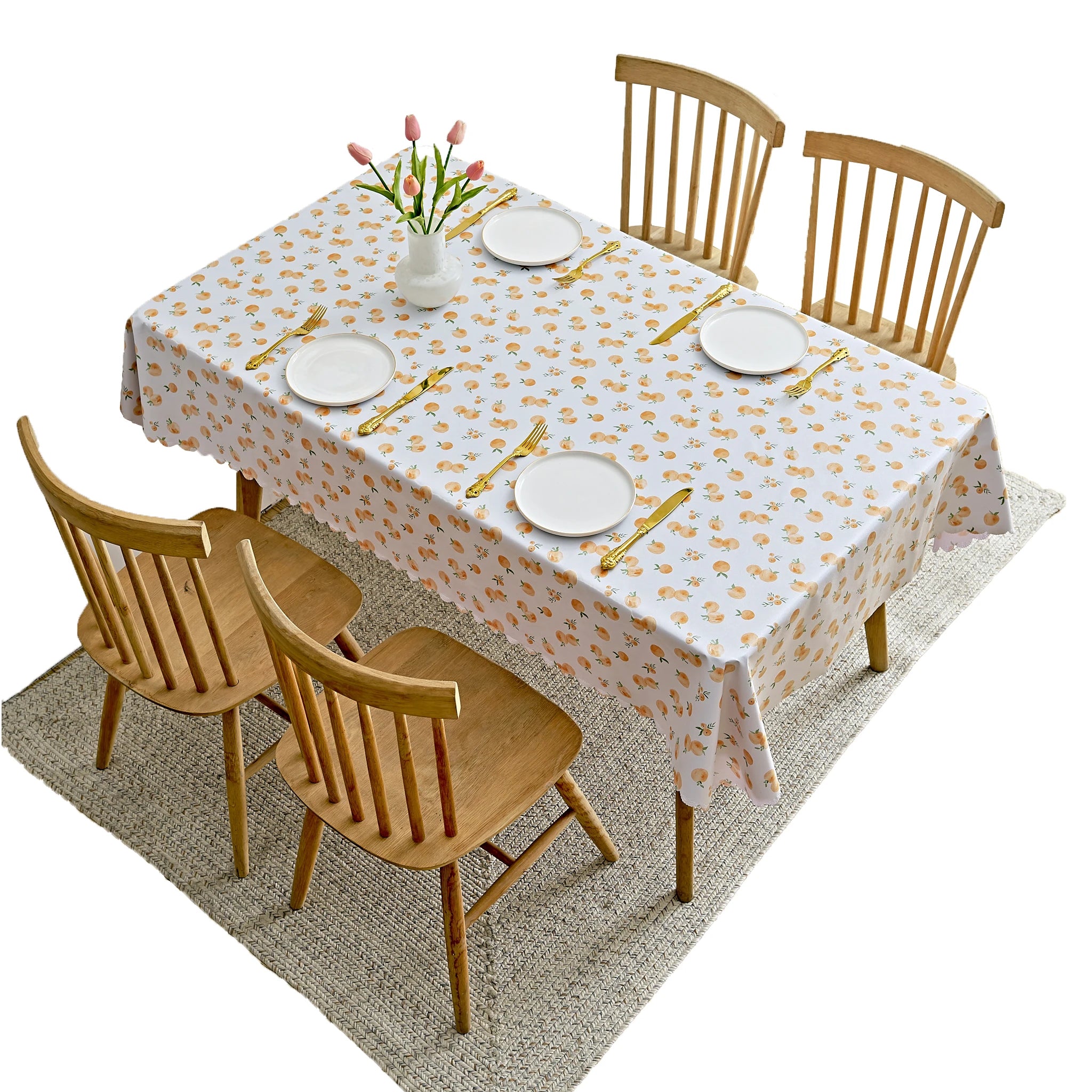 Hot Selling Modern Style PVC Tablecloth Waterproof and Washable with Leaf Pattern for Home or Supermarket Use